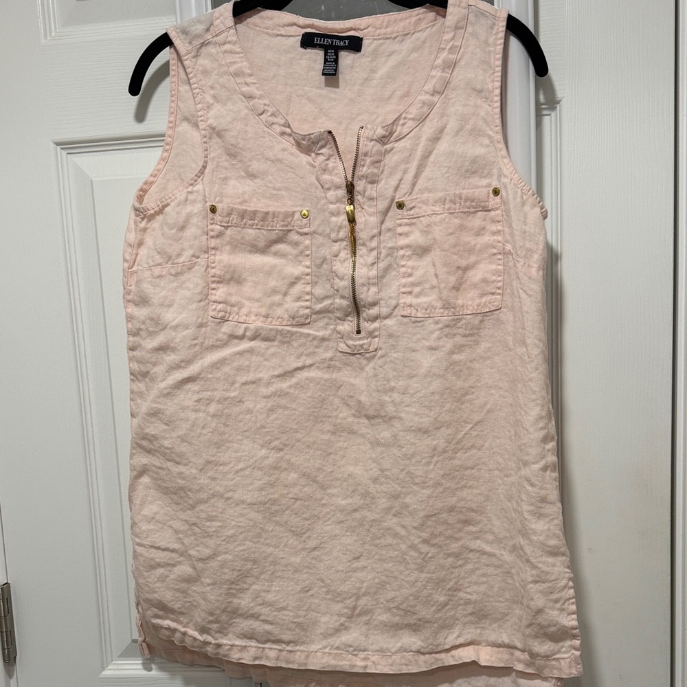 Ellen Tracy Light Pink Sleeveless Blouse
